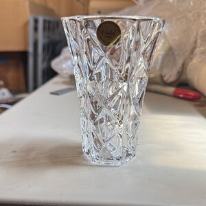 Genuine Lead Crystal Clear Decorative Vase